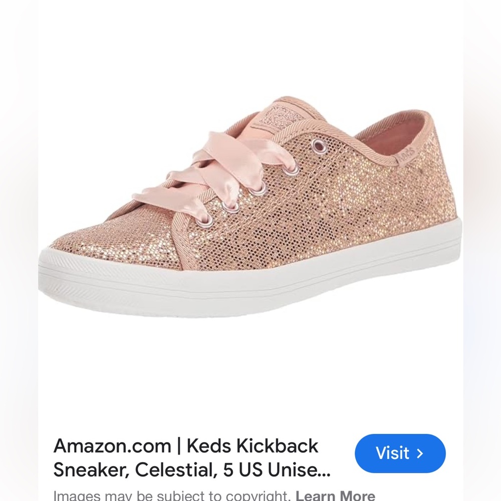 Keds Kids Sparkle Sneakers - Rose Gold size 5 New
